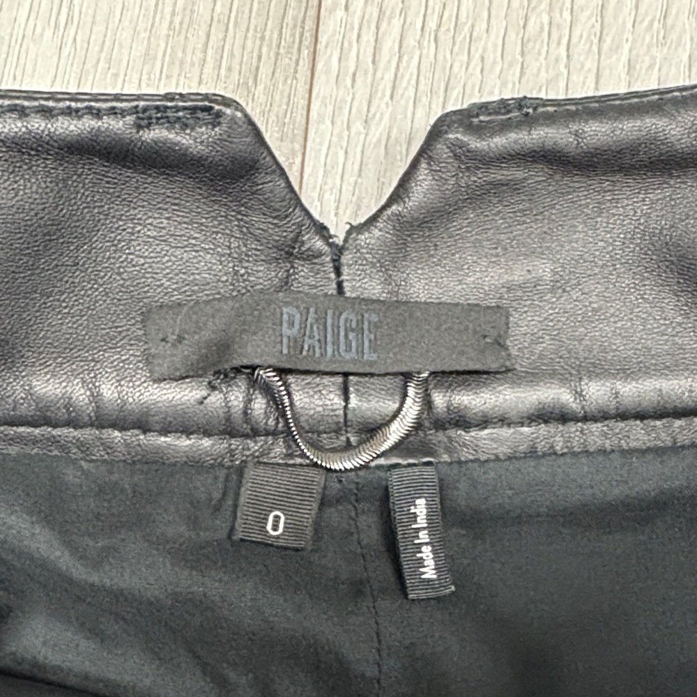 PAIGE Black High Waist Genuine Leather Shorts! Butter Soft - Picture 2 of 10
